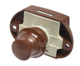 Push Lock - meubelslot bruin