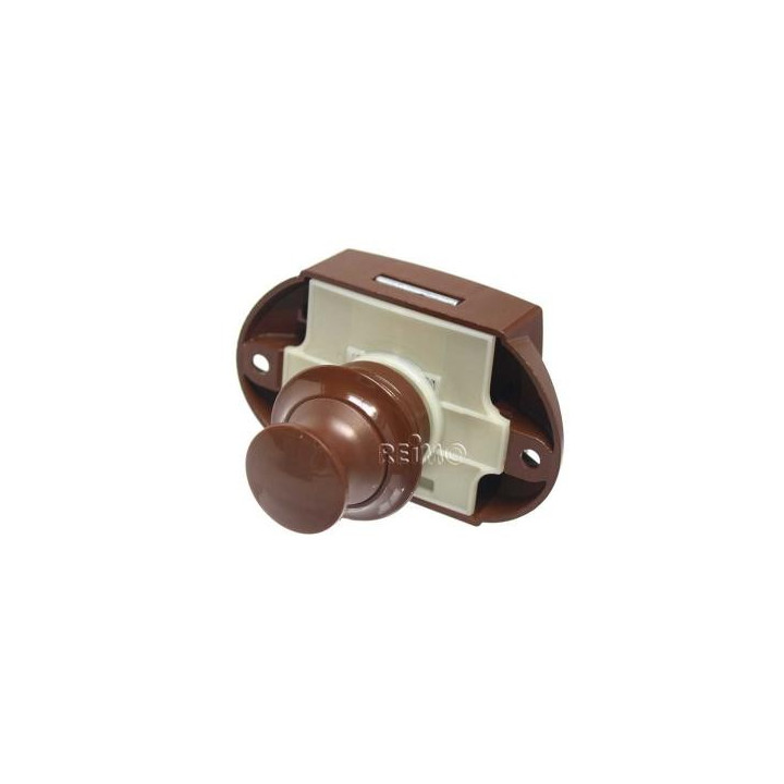 Push Lock - meubelslot bruin