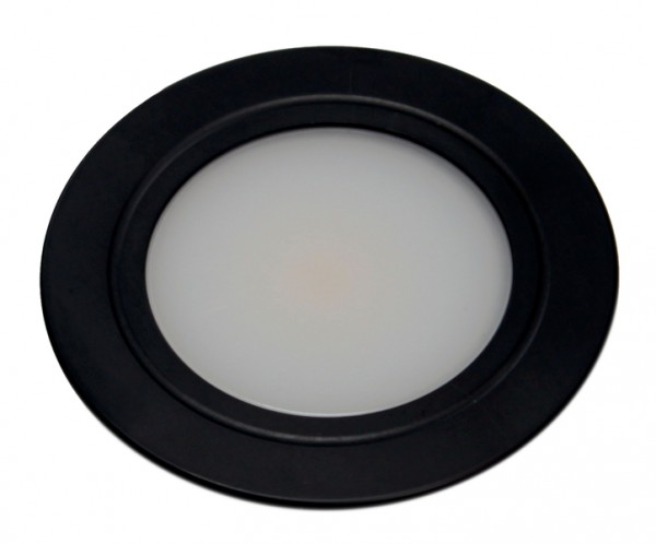 COB Inbouwspot 3W, Metaal zwart Ø66mm, 3000K