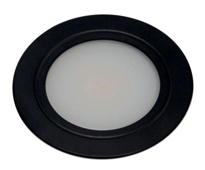 COB Inbouwspot 3W, Metaal zwart Ø66mm, 3000K
